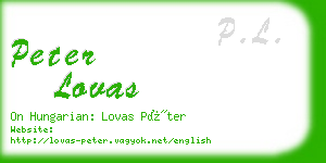 peter lovas business card